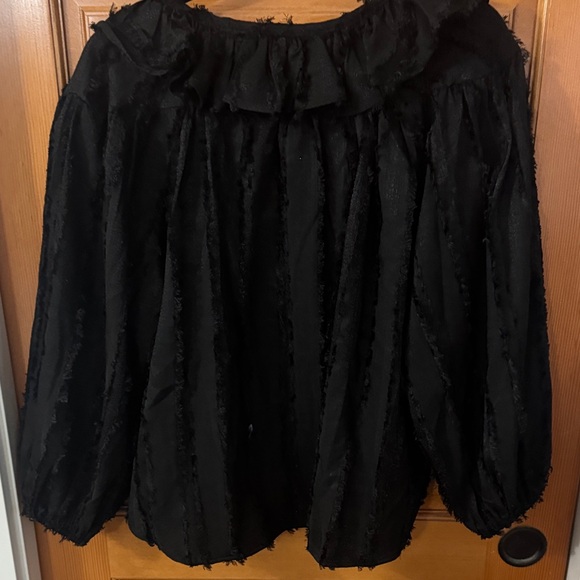 Black Ruffled Blouse - Picture 4 of 4